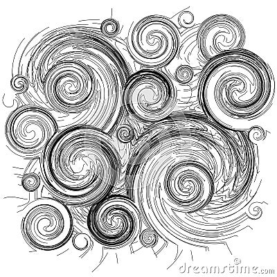 Vector background with patterns with swirls and spirals Vector Illustration